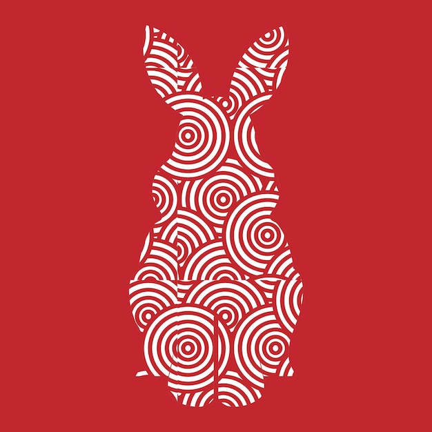 中国の背景パターン 新年のウサギデザイン