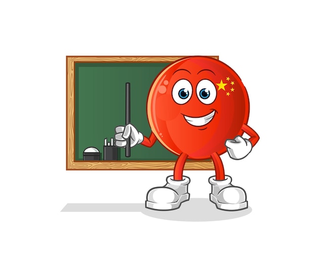 Vector chinese badge teacher vector. cartoon character