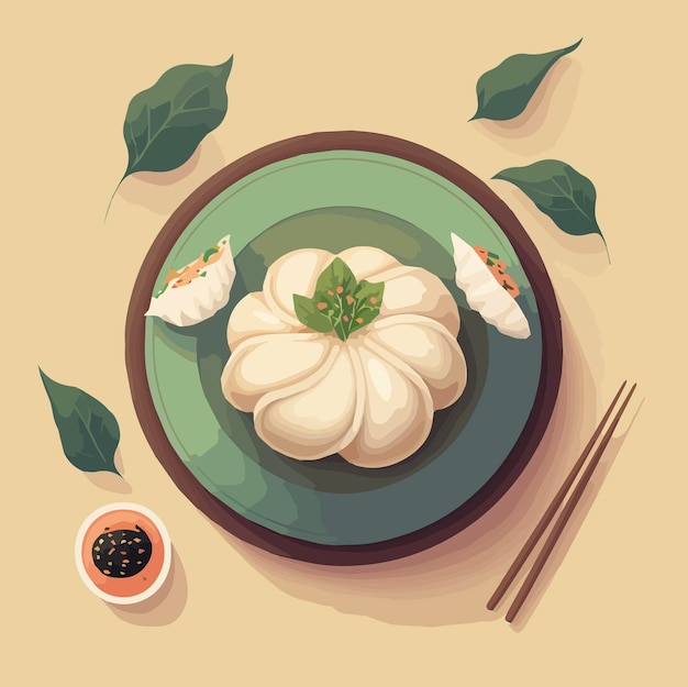 Chinese baozi bao illustration