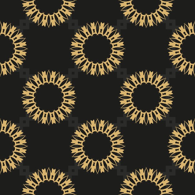 Chinese black and yellow abstract seamless vector background wallpaper in a vintage style template indian floral element ornament for wallpaper fabric packaging packaging