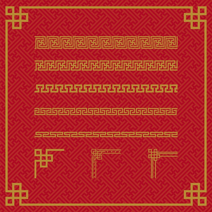 中国のボーダーオーナメント