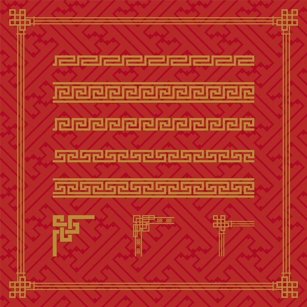 Vector chinese border ornament