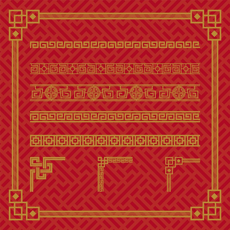 中国のボーダーオーナメント