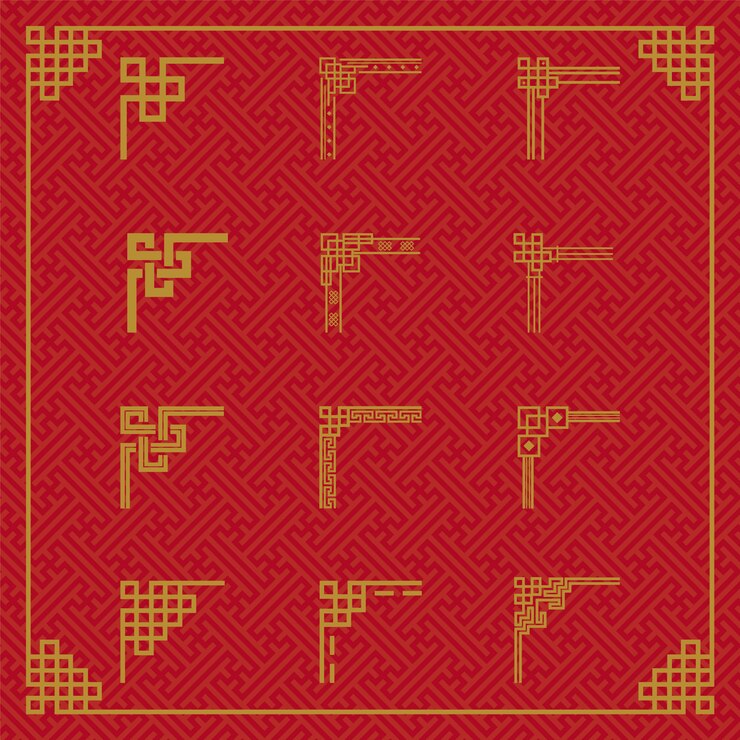 中国のボーダーオーナメント
