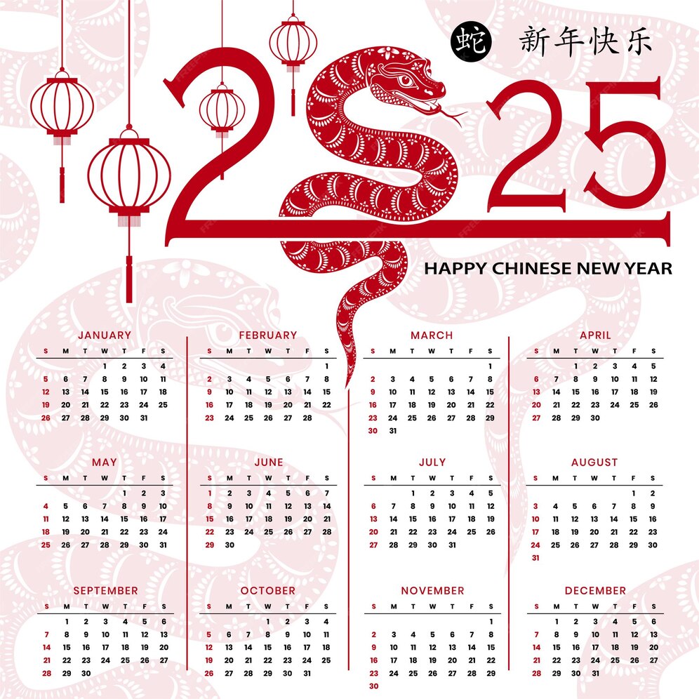 Premium Vector Chinese calendar year 2025 snake Zodiac sign with