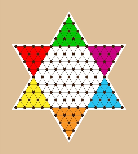 Chinese Checkers Board Template Printable Vector