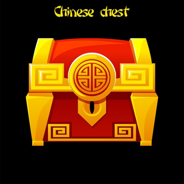 Chinese chest vector icon