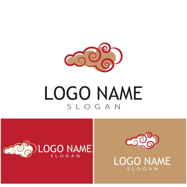 Vector chinese clouds logo template vector symbol design