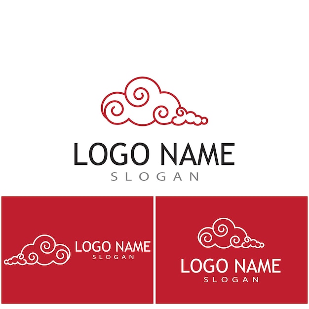 Chinese clouds Logo Template vector symbol design