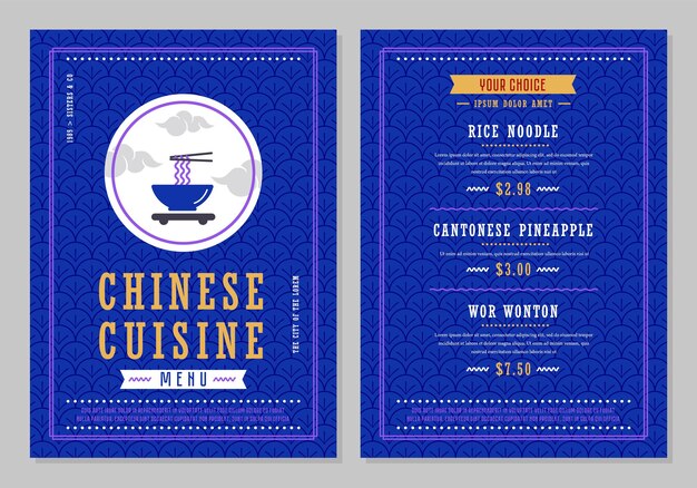 Chinese cuisine design menu design template