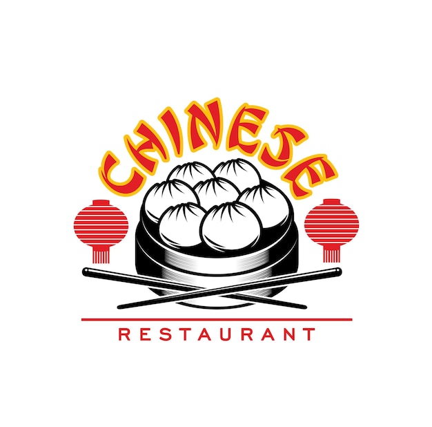 Vector chinese cuisine dim sum restaurant icon