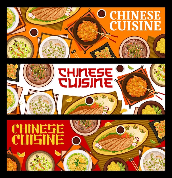 Chinese cuisine restaurant food horizontal banners