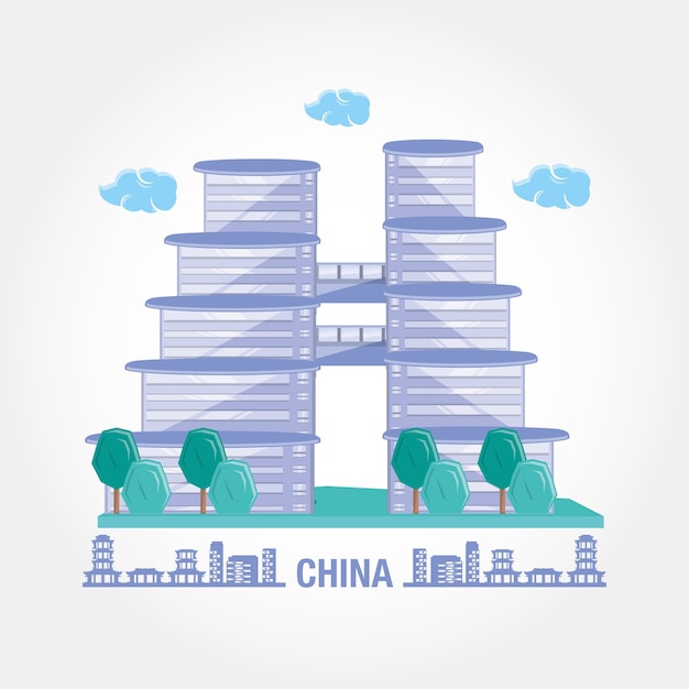 Chinese culture architecture icons