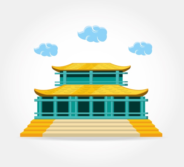 Vector chinese culture architecture icons