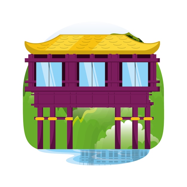chinese culture architecture icons 