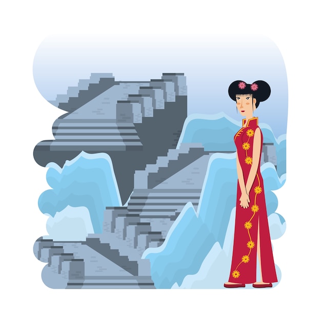 Vector chinese culture architecture icons