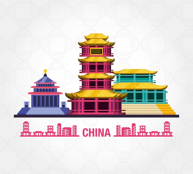 chinese cultuur architectuur pictogrammen