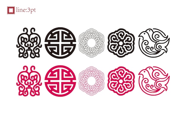 Chinese decoratieve lijsten en elementen ornamenten Romantisch arabesk element vector design art deco