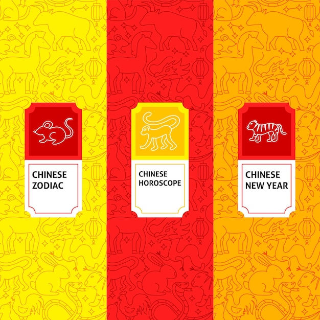 Chinese Dierenriem Pakket Etiketten