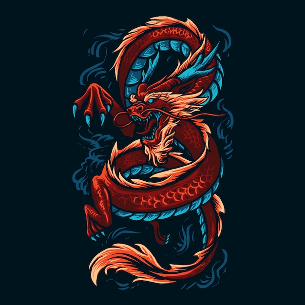 Chinese draak illustratie