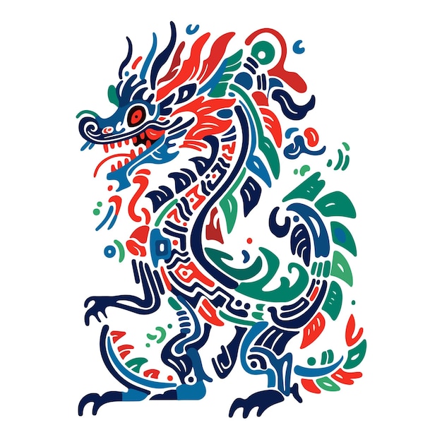 Vector chinese draak kleurrijke stickers