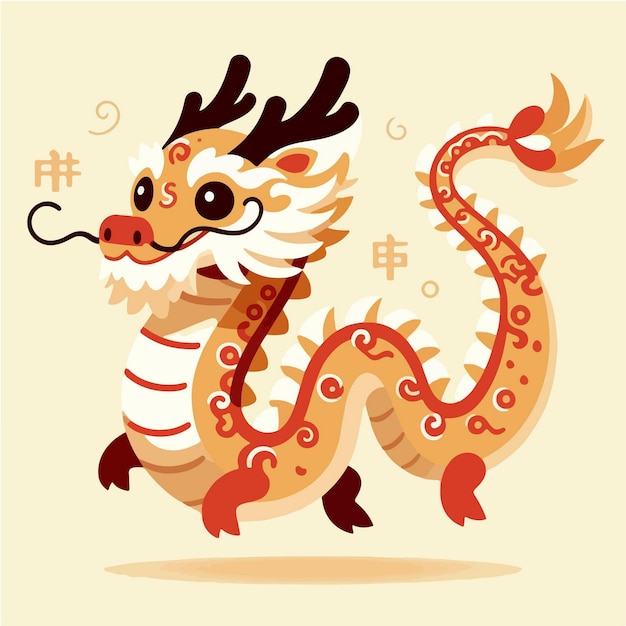 Chinese draak mythologisch wezen cartoon illustratie