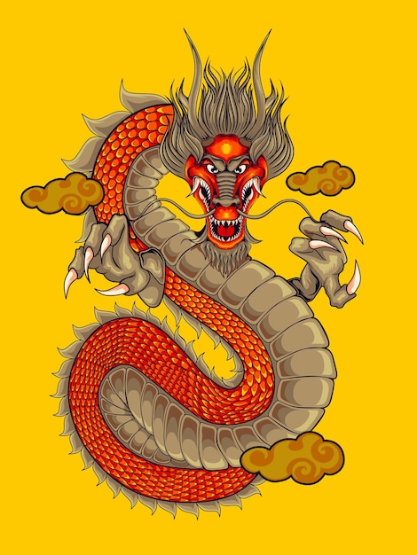 Chinese dragon art illustration