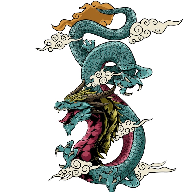 Vector chinese dragon. asian dragon illustration