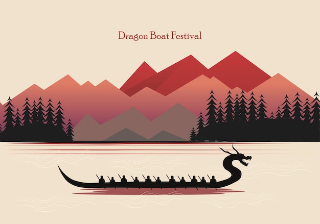 Vector chinese dragon boat festival vector illustratie 5 mei maankalender