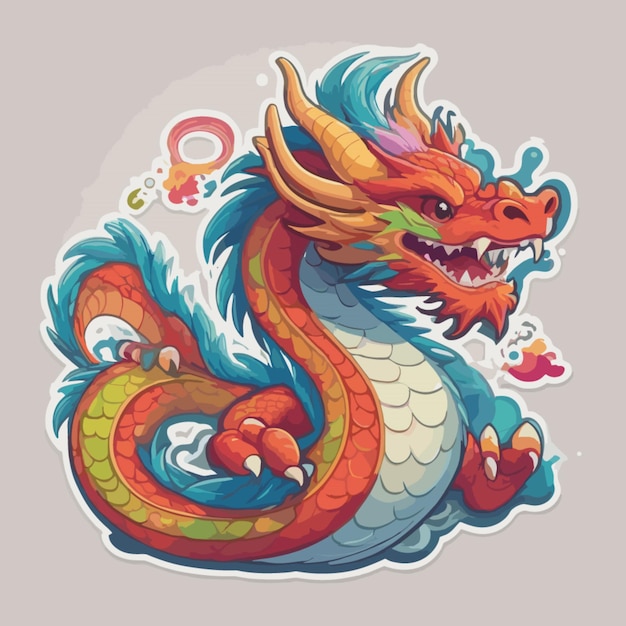 Vector chinese dragon cartoon vector