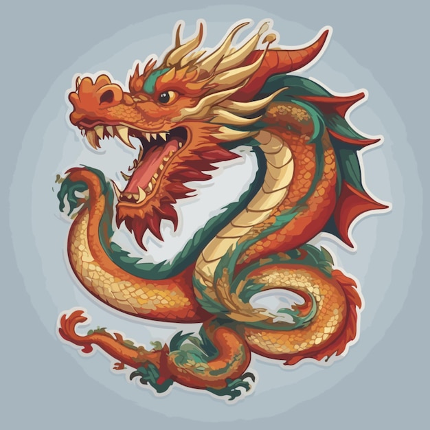 Vector chinese dragon cartoon vector