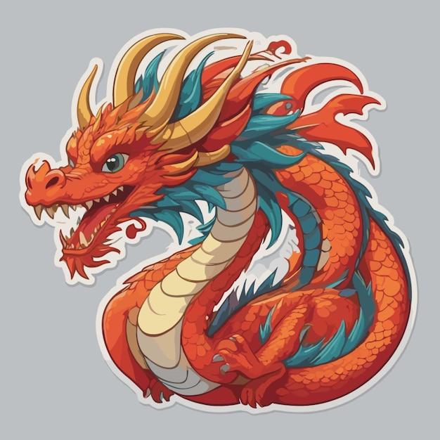 Vector chinese dragon cartoon vector