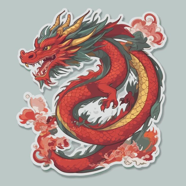 Vector chinese dragon cartoon vector