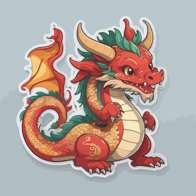 Vector chinese dragon cartoon vector