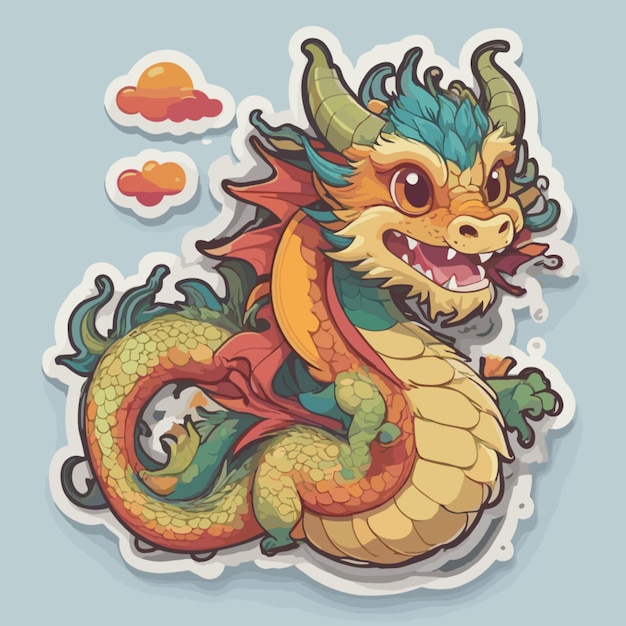 Chinese dragon cartoon vector