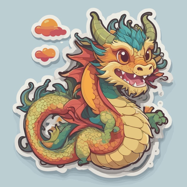 Vector chinese dragon cartoon vector