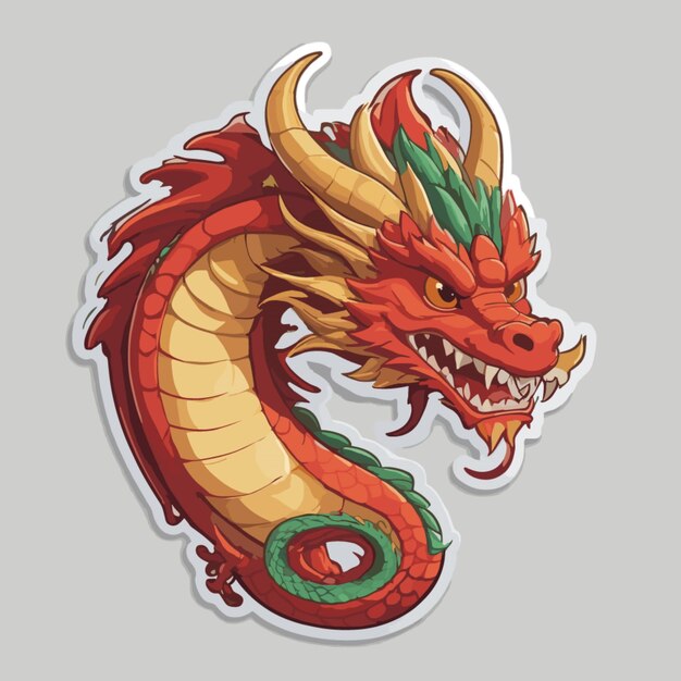 Vector chinese dragon cartoon vector