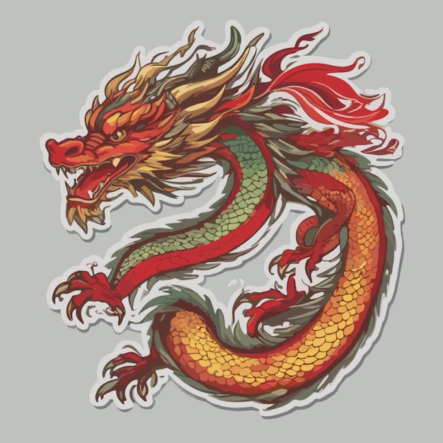 Chinese dragon cartoon vector