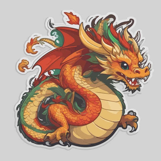 Chinese dragon cartoon vector