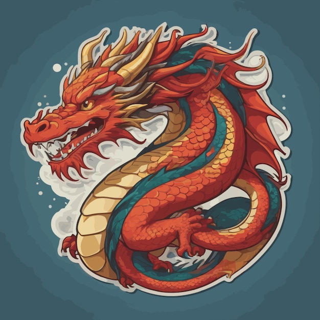 Chinese dragon cartoon vector