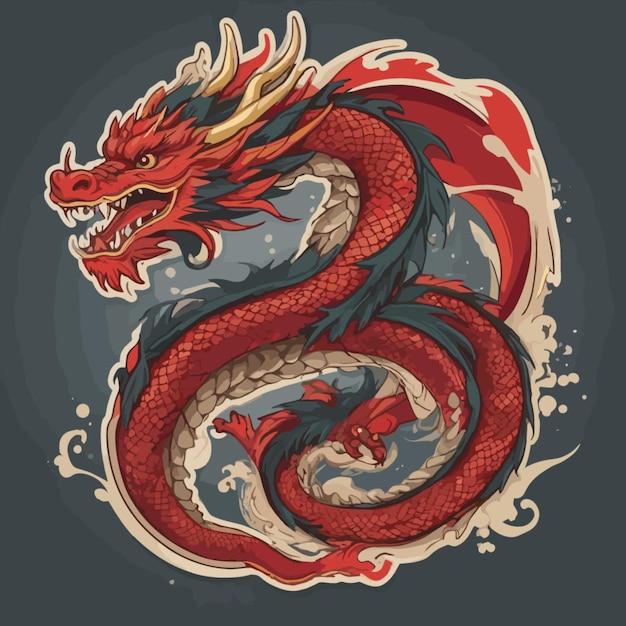 Vector chinese dragon cartoon vector