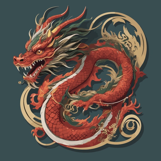 Chinese dragon cartoon vector