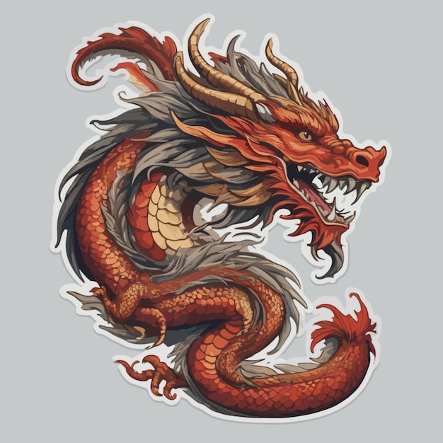 Chinese dragon cartoon vector