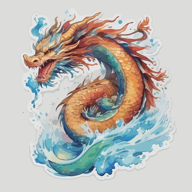 Vector chinese dragon cartoon vector