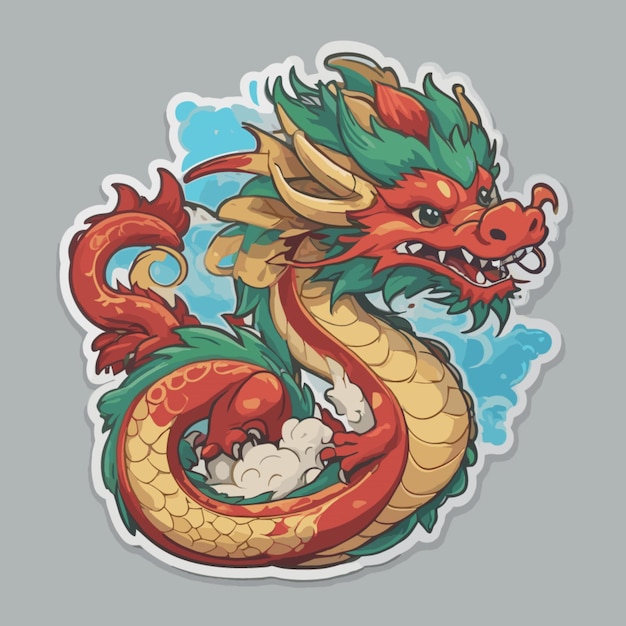 Vector chinese dragon cartoon vector