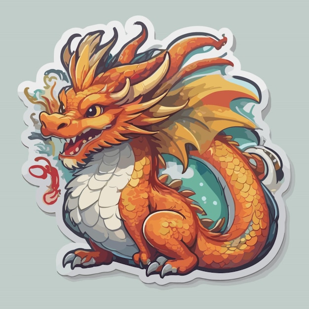 Vector chinese dragon cartoon vector