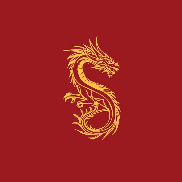 Chinese dragon logo symbol background