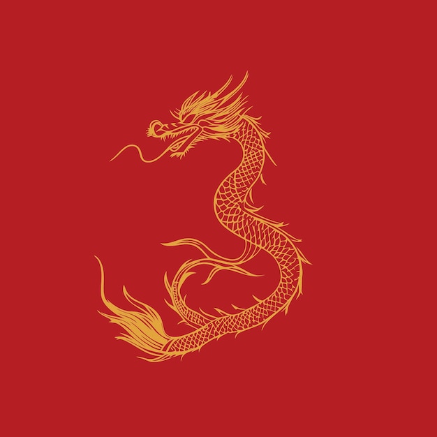 Chinese dragon logo symbol background