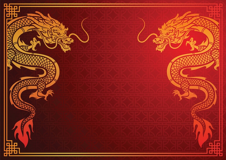 Vector chinese dragon template