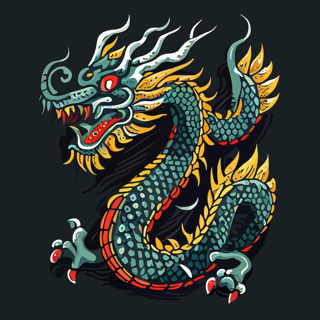 Premium Vector | Chinese dragon vector icon illustration